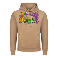 Vintage Coffee mardi gras pelican alligator and crawfish Vintage Hoodie - LillyAllenDesigns