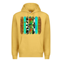 Antique Gold western brushstrokes Premium Hoodie - OliviaCreatesArt
