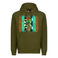 Army Green western brushstrokes Premium Hoodie - OliviaCreatesArt
