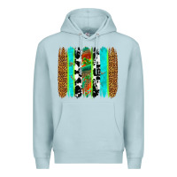 Blue Mist western brushstrokes Premium Hoodie - OliviaCreatesArt