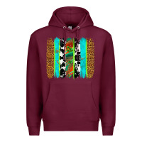 Burgundy western brushstrokes Premium Hoodie - OliviaCreatesArt