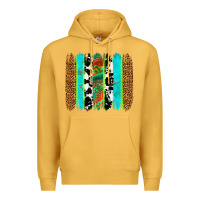 Mustard western brushstrokes Premium Hoodie - OliviaCreatesArt
