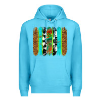 Ocean Blue western brushstrokes Premium Hoodie - OliviaCreatesArt
