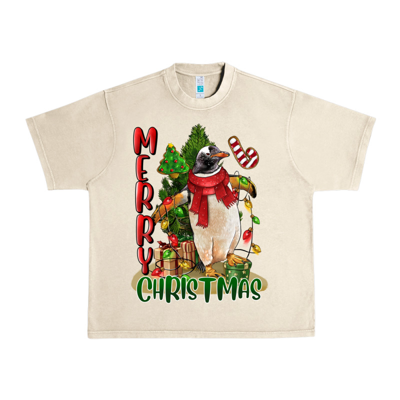 Merry Christmas Penguin Urban Heavy Tee by LillyAllenDesigns | Teevron