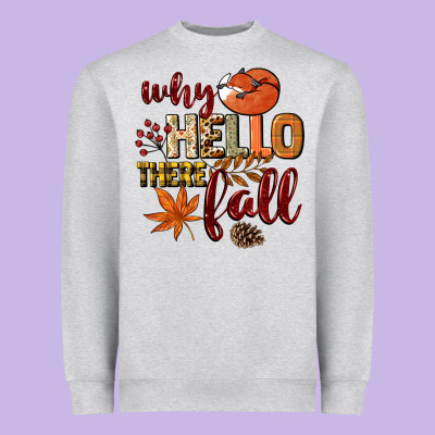 Why Hello There Fall Heavyweight Sweatshirt Designed By Nancycooperartshop