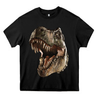 Black Tyrannosaurus T Rex Face Heavy Core Tee - LillyAllenDesigns