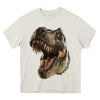 Cream Tyrannosaurus T Rex Face Heavy Core Tee - LillyAllenDesigns