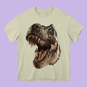 Tyrannosaurus T Rex Face Heavy Core Tee Designed By Lillyallendesigns
