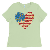 Matcha american heart flag Ladies Tee - MaliasSmallBusiness