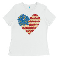White american heart flag Ladies Tee - MaliasSmallBusiness