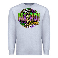 Heather Grey mardi gras lightning Premium Sweatshirt - FaDigitalArtStudio