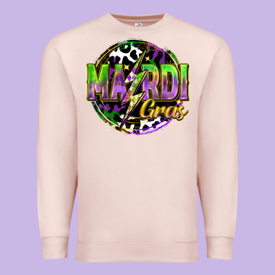 Mardi Gras Lightning Premium Sweatshirt Designed By Fadigitalartstudio