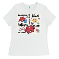 White autism Ladies Tee - MaliasSmallBusiness