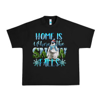 Black Home Is Where The Snow Falls Winter Penguin Urban Heavy Tee - LillyAllenDesigns