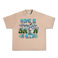 Burro Home Is Where The Snow Falls Winter Penguin Urban Heavy Tee - LillyAllenDesigns