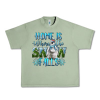 Oil Green Home Is Where The Snow Falls Winter Penguin Urban Heavy Tee - LillyAllenDesigns