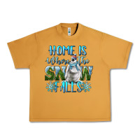 Peanut Butter Home Is Where The Snow Falls Winter Penguin Urban Heavy Tee - LillyAllenDesigns