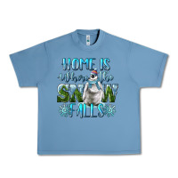 Pebble Blue Home Is Where The Snow Falls Winter Penguin Urban Heavy Tee - LillyAllenDesigns