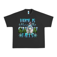 Pigment Black Home Is Where The Snow Falls Winter Penguin Urban Heavy Tee - LillyAllenDesigns