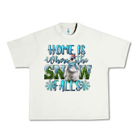 Pistachio Home Is Where The Snow Falls Winter Penguin Urban Heavy Tee - LillyAllenDesigns