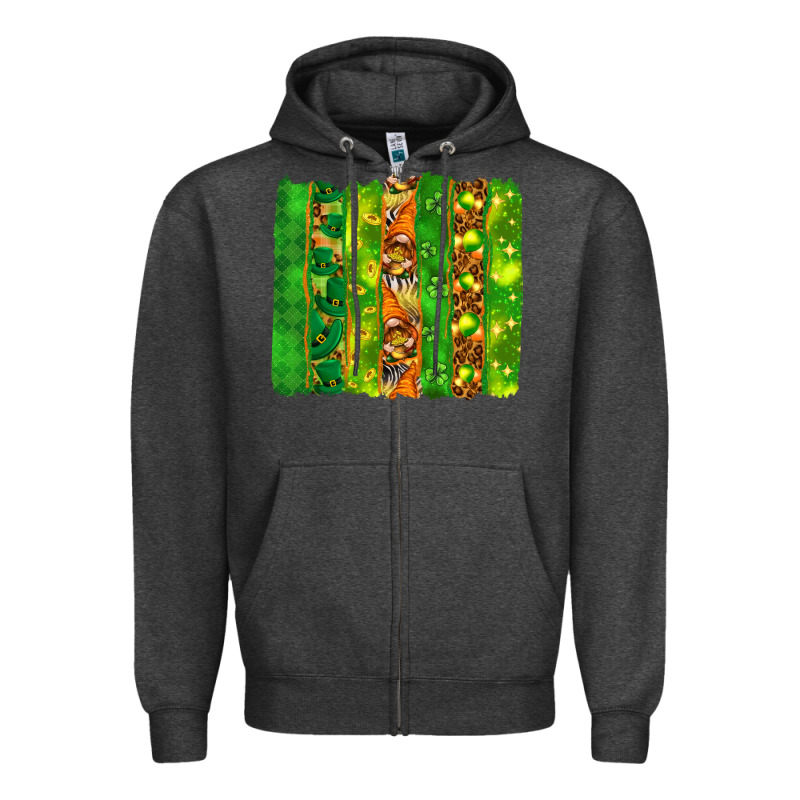 St. Patrick's Day Brushstrokes Zipper Hoodie by HowdyJamesFarm | Teevron