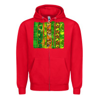 Red St. Patrick's Day brushstrokes Zipper Hoodie - HowdyJamesFarm