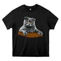 Black Scottish Fold Heavy Core Tee - LillyAllenDesigns