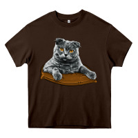 Chocolate Brown Scottish Fold Heavy Core Tee - LillyAllenDesigns