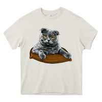 Cream Scottish Fold Heavy Core Tee - LillyAllenDesigns