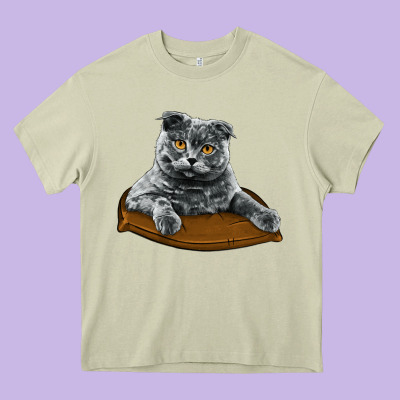 Scottish Fold Heavy Core Tee Designed By Lillyallendesigns