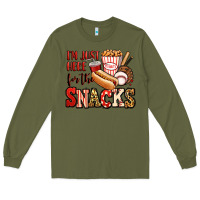 Army Green i'm just here for the snacks baseball Long Sleeve Tee - Jasminsmagicworld