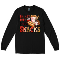 Black i'm just here for the snacks baseball Long Sleeve Tee - Jasminsmagicworld