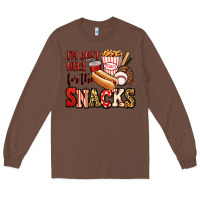 Chestnut i'm just here for the snacks baseball Long Sleeve Tee - Jasminsmagicworld