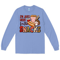 Colony Blue i'm just here for the snacks baseball Long Sleeve Tee - Jasminsmagicworld