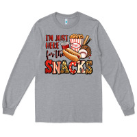 Heather Grey i'm just here for the snacks baseball Long Sleeve Tee - Jasminsmagicworld