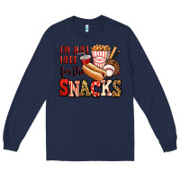 Navy i'm just here for the snacks baseball Long Sleeve Tee - Jasminsmagicworld