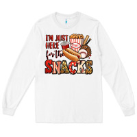 White i'm just here for the snacks baseball Long Sleeve Tee - Jasminsmagicworld