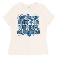 Bone we wear blue for autism awareness Ladies Tee - MaliasSmallBusiness