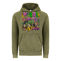 Vintage Olive mardi gras monster truck Vintage Hoodie - LillyAllenDesigns