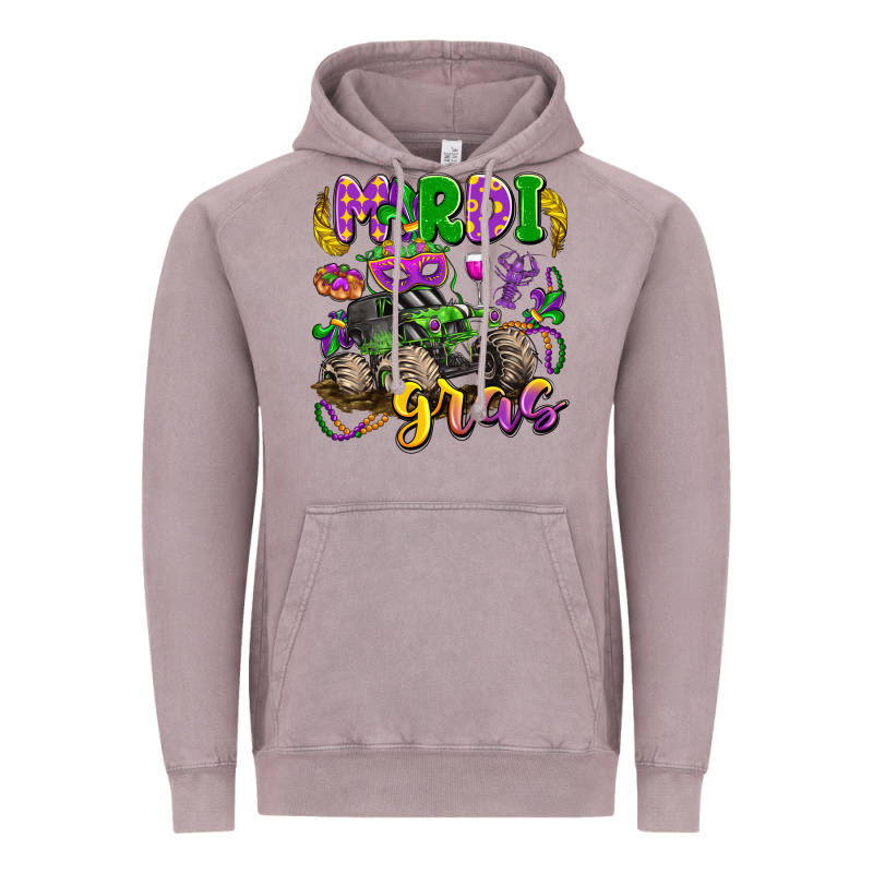 Mardi Gras Monster Truck Vintage Hoodie by LillyAllenDesigns | Teevron