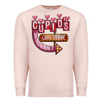 Pale Pink Valentines Day Cupid's Love Lodge Premium Sweatshirt - FaDigitalArtStudio