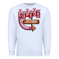 White Valentines Day Cupid's Love Lodge Premium Sweatshirt - FaDigitalArtStudio