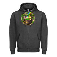 Charcoal Heather St. Patrick's Shamrock farm Zipper Hoodie - CowGirlArtShop