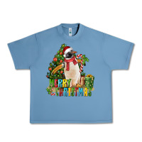 Pebble Blue Merry Christmas Penguin Urban Heavy Tee - LillyAllenDesigns