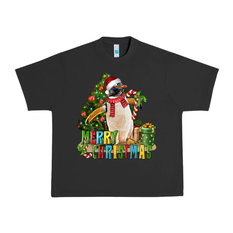 Merry Christmas Penguin Urban Heavy Tee by LillyAllenDesigns | Teevron