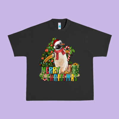 Merry Christmas Penguin Urban Heavy Tee Designed By Lillyallendesigns