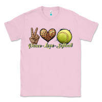 Bubblegum Pink peace love softball Classic Tee - JahusDesignShop