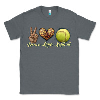 Charcoal Heather peace love softball Classic Tee - JahusDesignShop