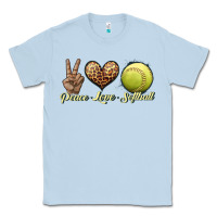 Dusty Blue peace love softball Classic Tee - JahusDesignShop