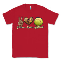 Red peace love softball Classic Tee - JahusDesignShop